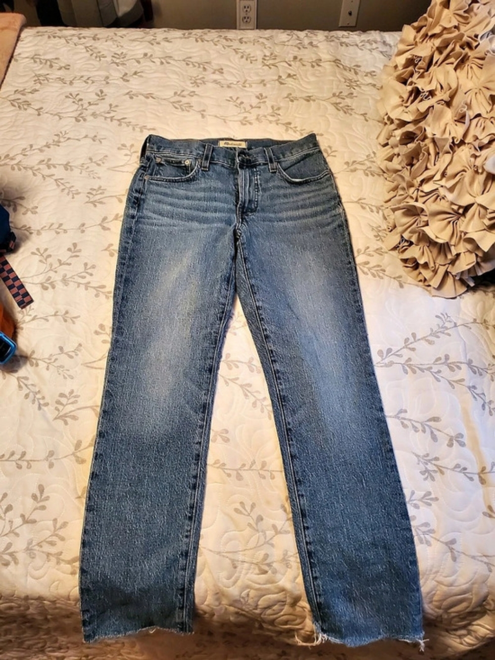 Madewell The Mid-Rise Perfect Vintage Jean Straight Leg Jeans in Blue Waist 25
